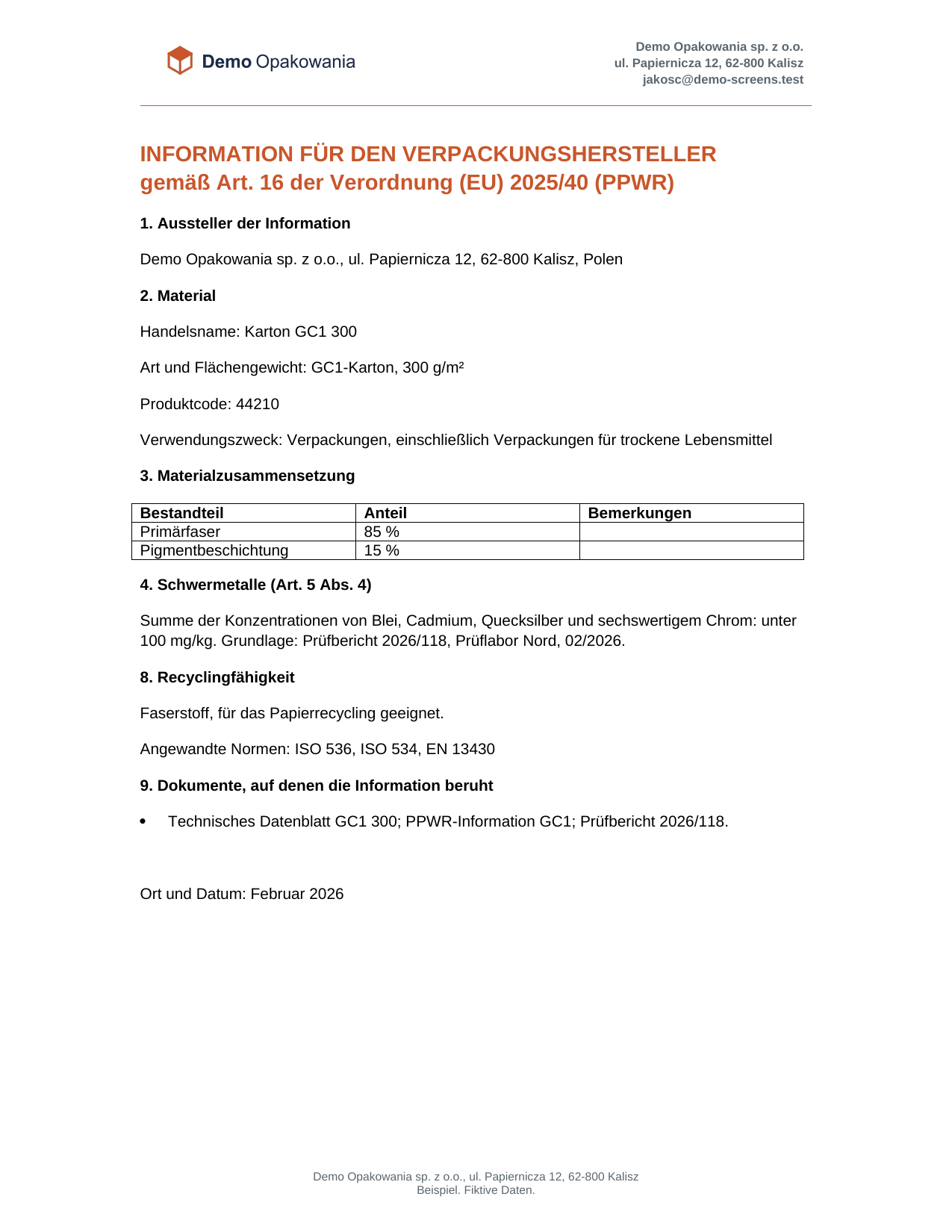 El mismo documento en alemán