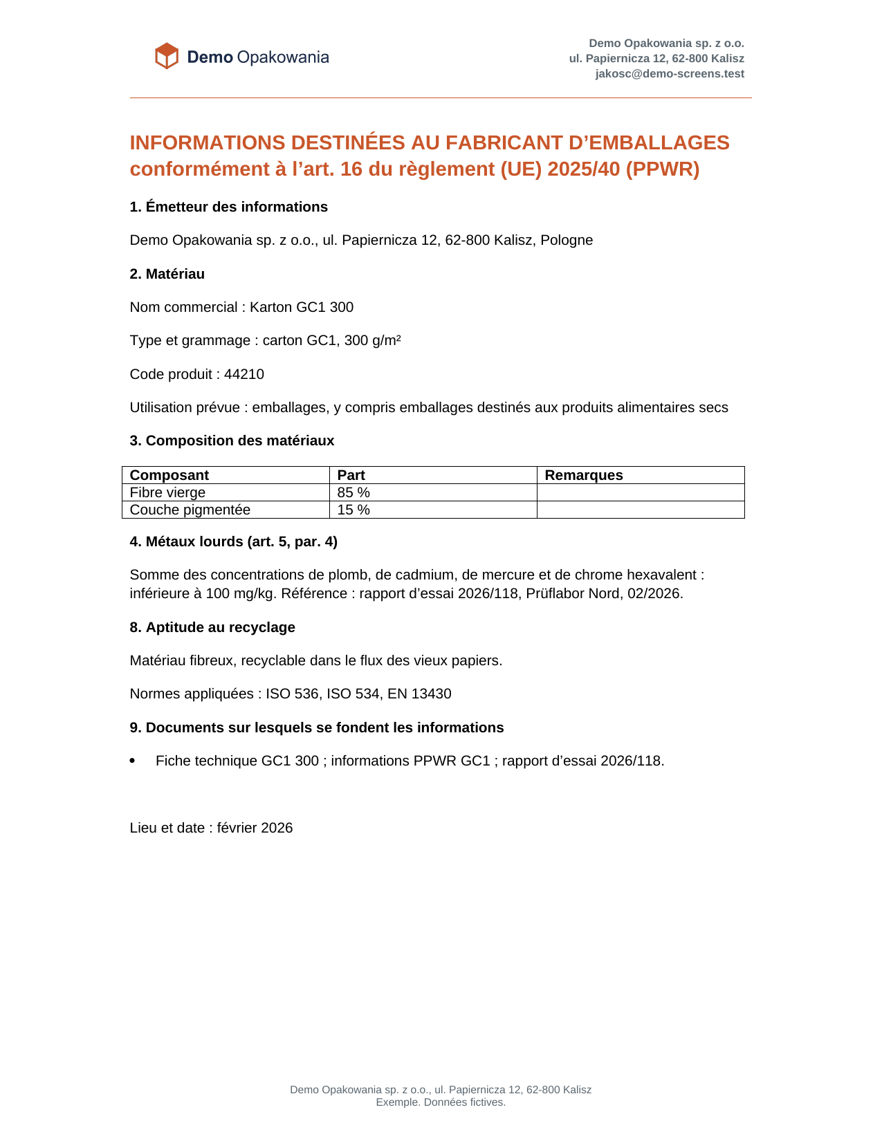 El mismo documento en francés